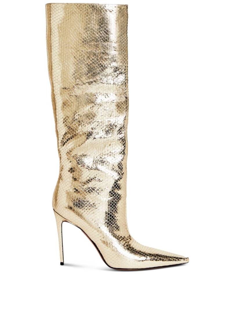 Retrofete Frida 110mm leather boots - Gold von Retrofete