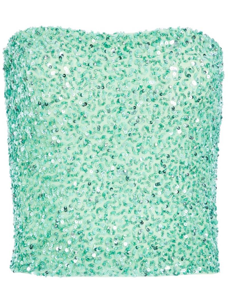 Retrofete Kala sequin strapless top - Green von Retrofete