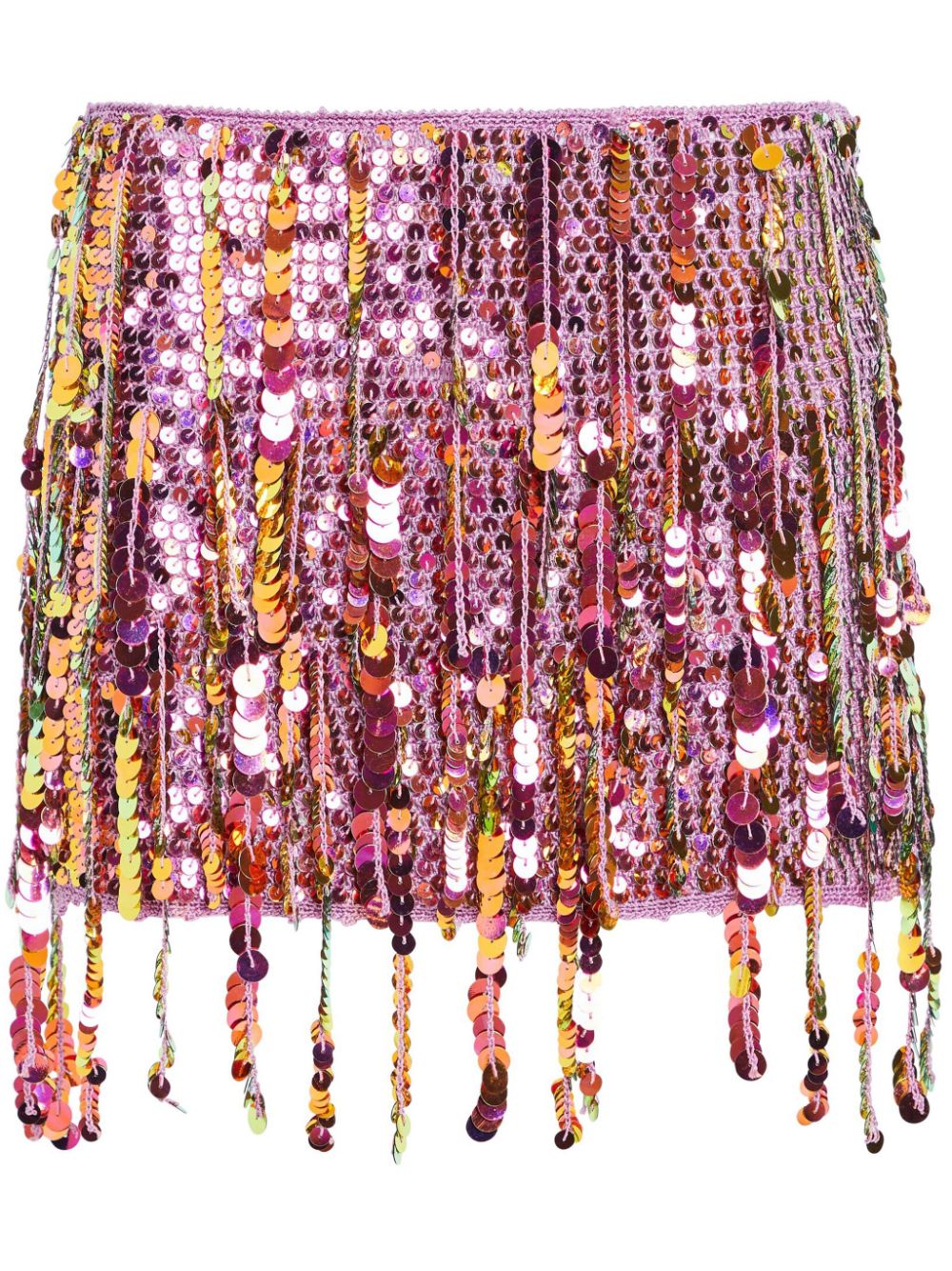 Retrofete Nicola fringed sequin miniskirt - Pink von Retrofete