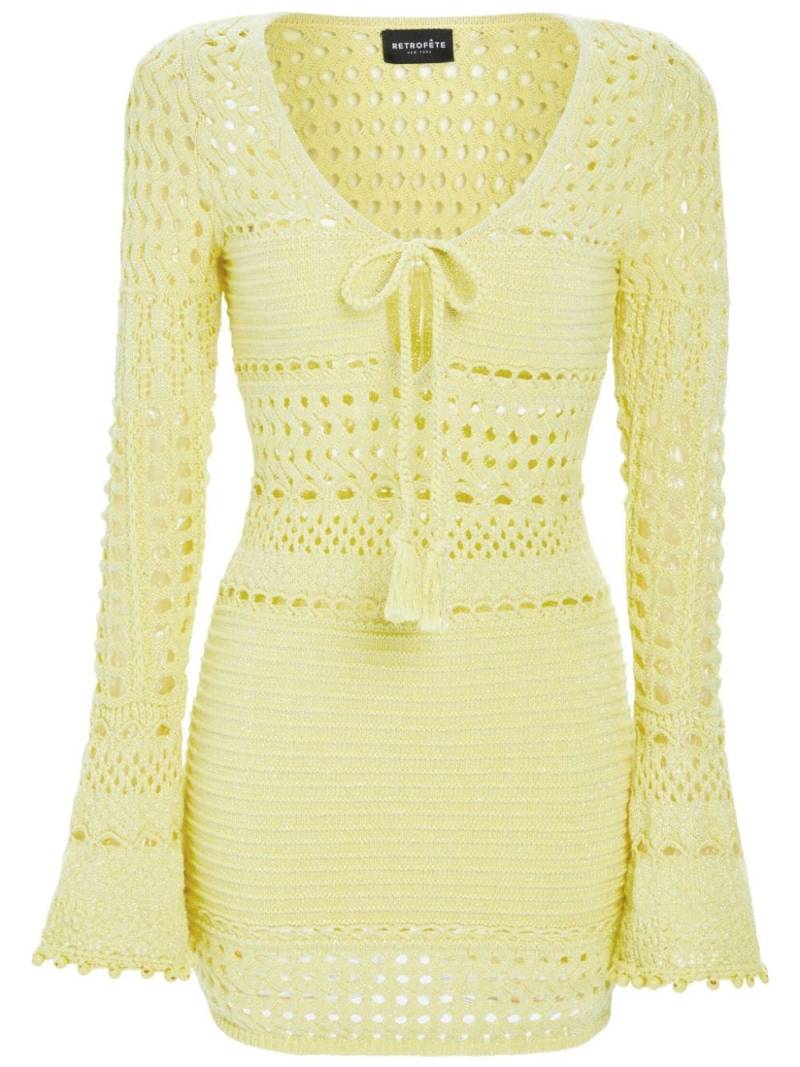 Retrofete Peony knit crochet dress - Yellow von Retrofete