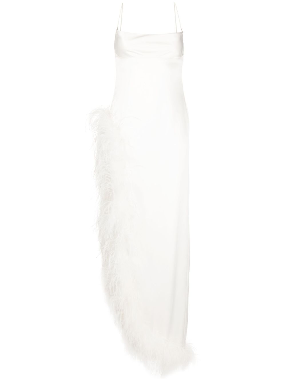 Retrofete Priscilla feather long dress - White von Retrofete