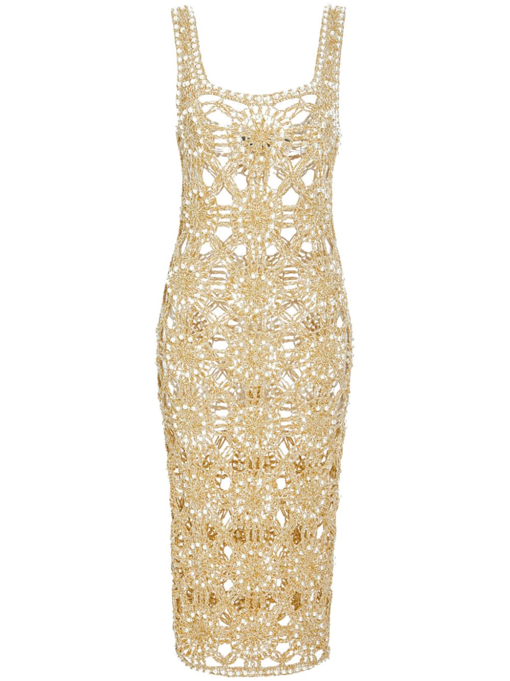 Retrofete Saffron knit crochet dress - Gold von Retrofete