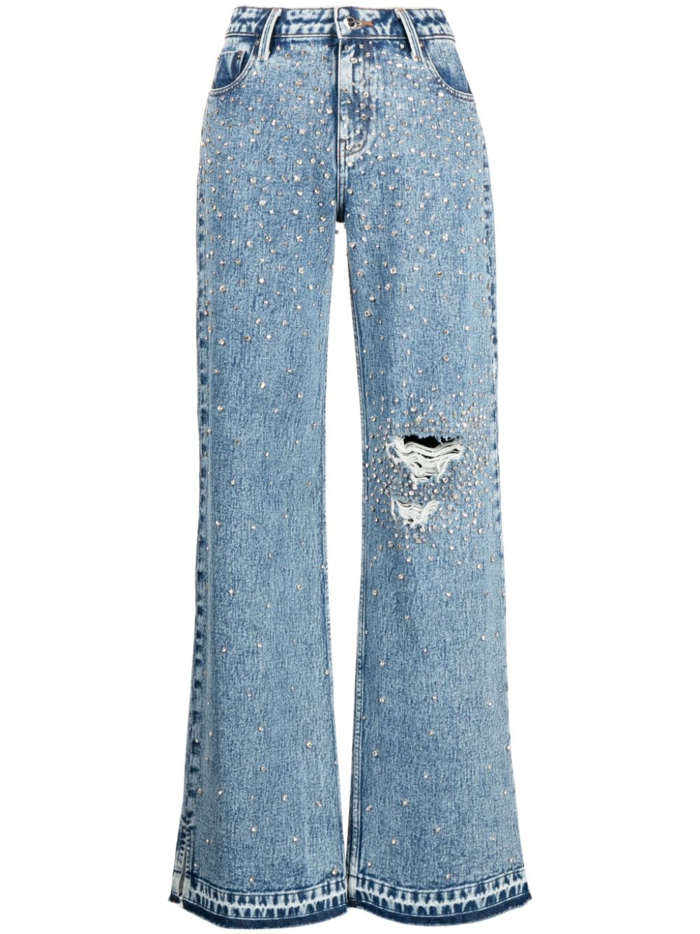 Retrofete Bronte crystal-embellished flared jeans - Blue von Retrofete