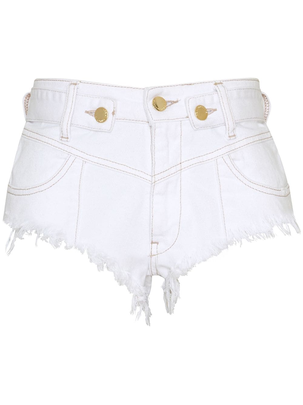 Retrofete fringe-detail denim shorts - White von Retrofete