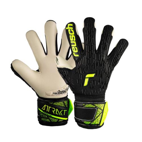 Reusch Attrakt Freegel Gold JR - blk/safety yellow (Grösse: 4) von Reusch