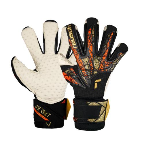 Reusch Attrakt SpeedBump - black/gold/orange (Grösse: 10) von Reusch