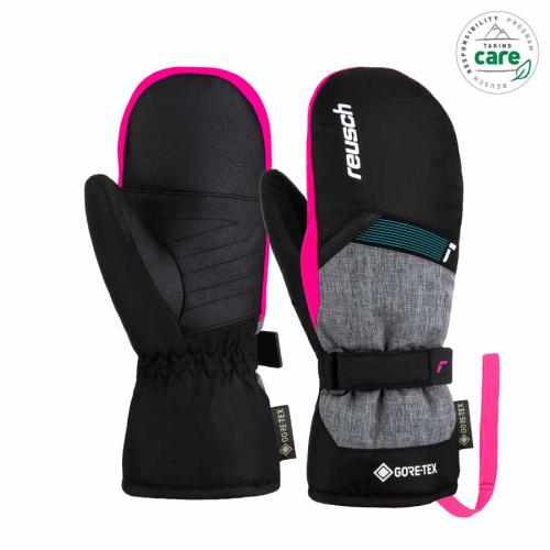 Reusch Flash GORE-TEX Mitten Kinder Skihandschuh - blk/blk mel/pinkg (Grösse: 4.5) von Reusch