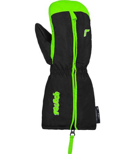 Reusch Tom Mitten Kinder Skihandschuh - black/neon green (Grösse: 0) von Reusch