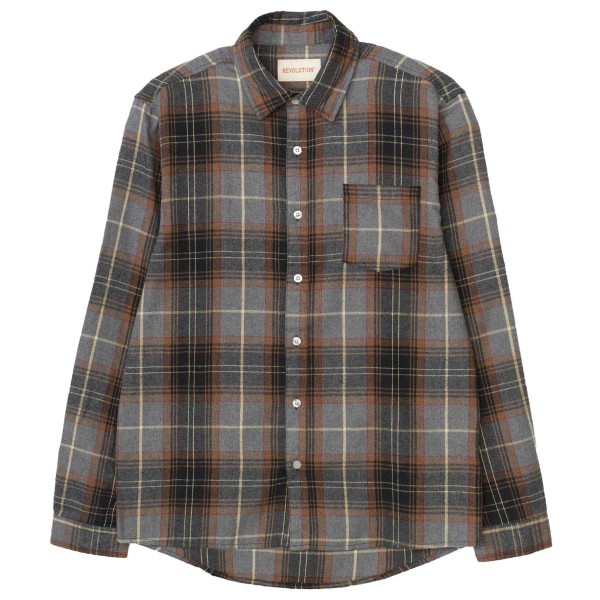 Revolution - Regular Shirt - Hemd Gr M grau/braun von Revolution