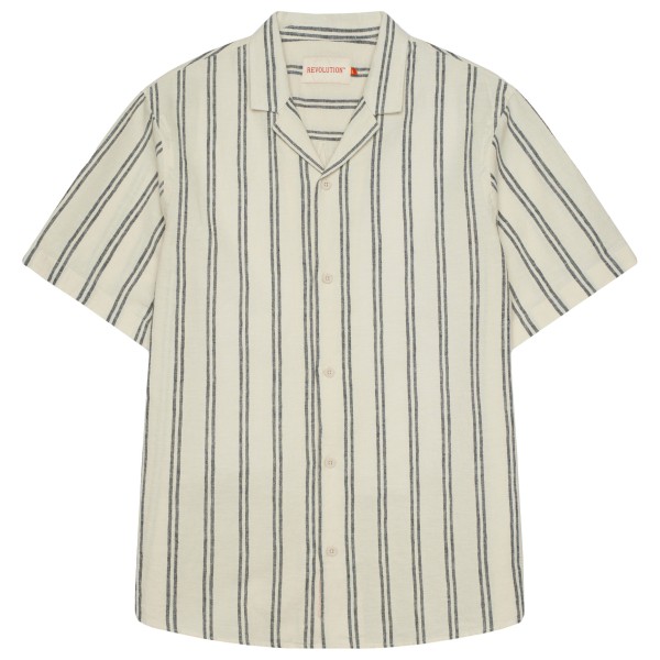 Revolution - Short-Sleeved Cuban Cotton Linen Shirt - Hemd Gr L;M;S;XL;XXL beige;weiß von Revolution