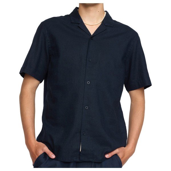 Revolution - Short-Sleeved Cuban Linen Shirt - Hemd Gr S blau von Revolution
