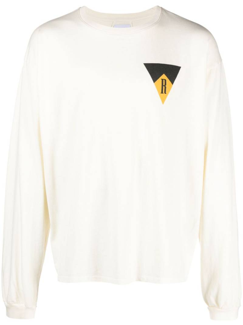 RHUDE Blood And Mud logo-print cotton jumper - White von RHUDE