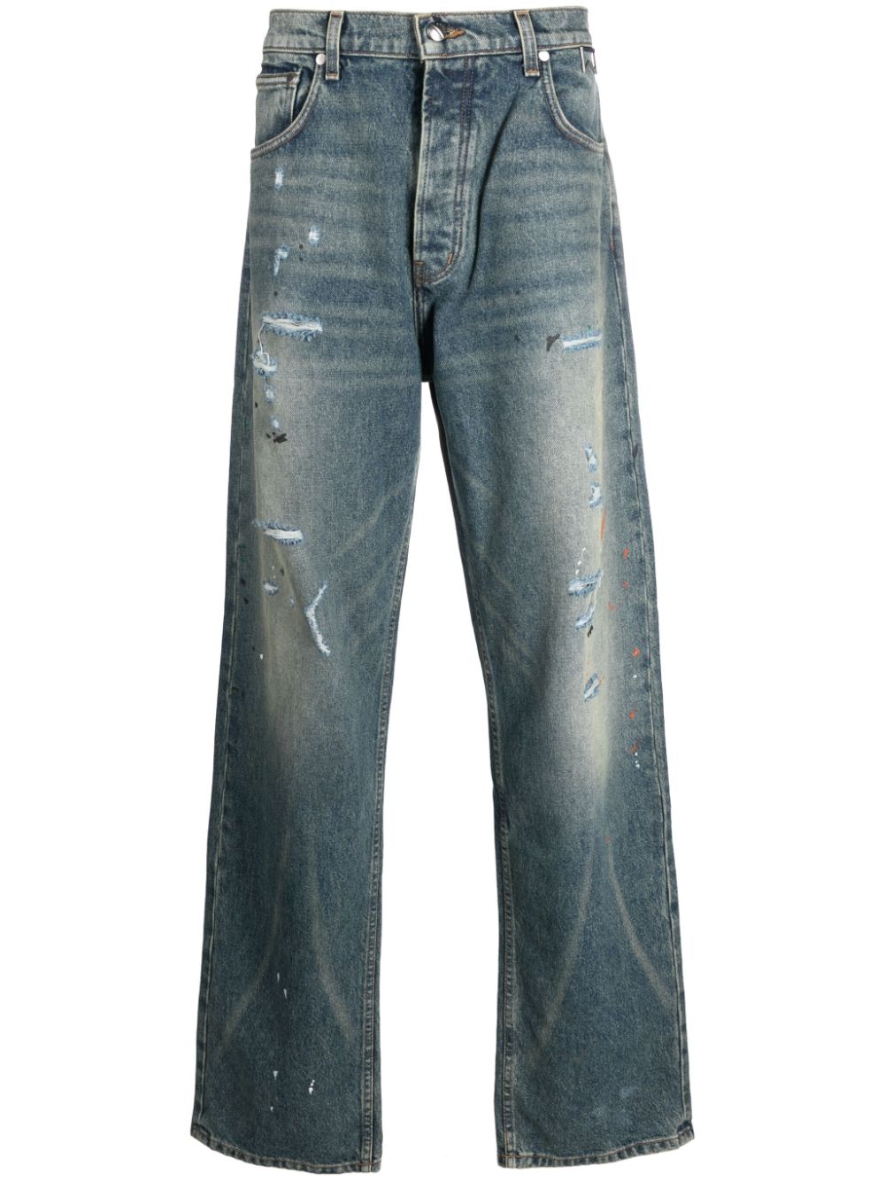 RHUDE distressed wide-leg jeans - Blue von RHUDE