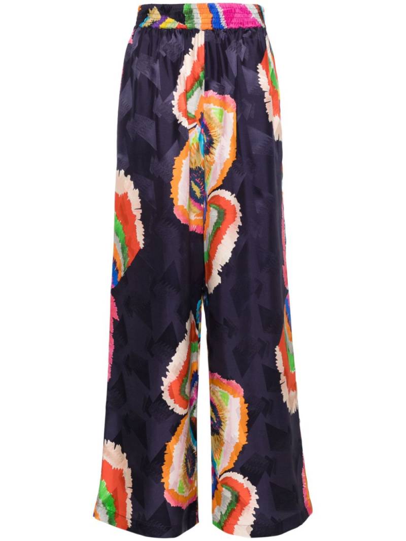 Rianna + Nina Melina jacquard silk trousers - Blue von Rianna + Nina