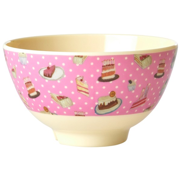 Rice - Melamine Bowl with Print - Schüssel Gr 700 ml rosa von Rice