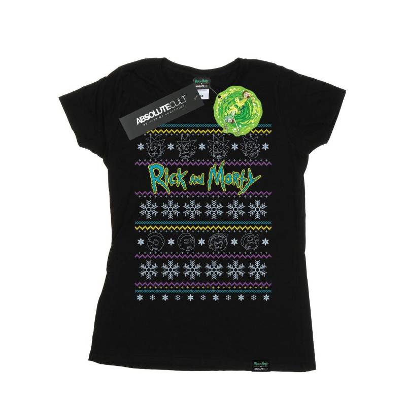 Christmas Faces Tshirt Damen Schwarz L von Rick And Morty