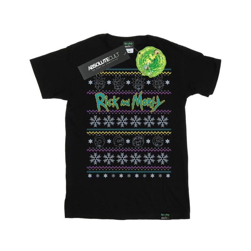 Christmas Faces Tshirt Herren Schwarz L von Rick And Morty