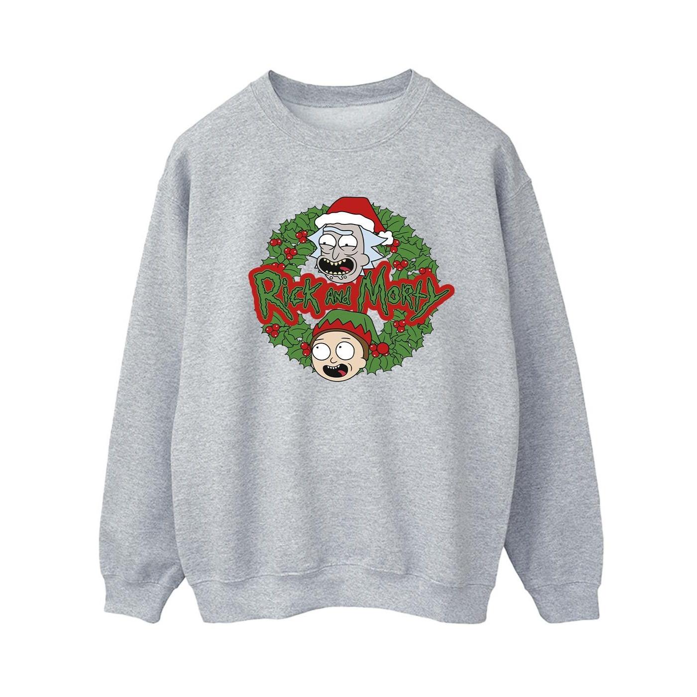 Christmas Wreath Sweatshirt Damen Grau L von Rick And Morty
