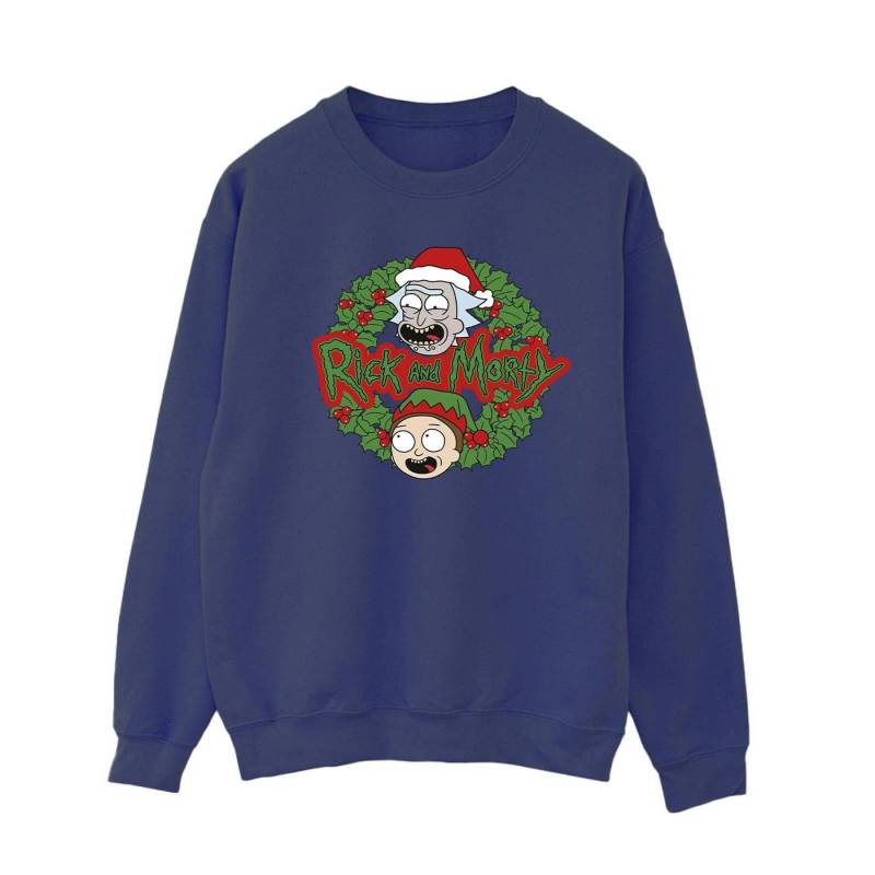 Christmas Wreath Sweatshirt Damen Marine L von Rick And Morty