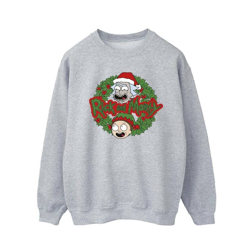 Christmas Wreath Sweatshirt Herren Grau L von Rick And Morty