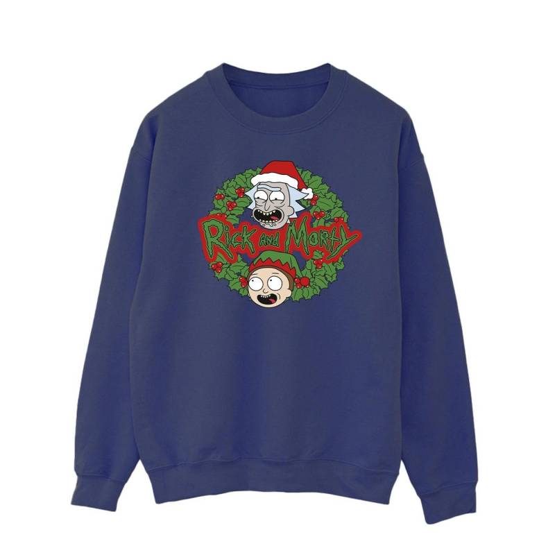 Christmas Wreath Sweatshirt Herren Marine L von Rick And Morty