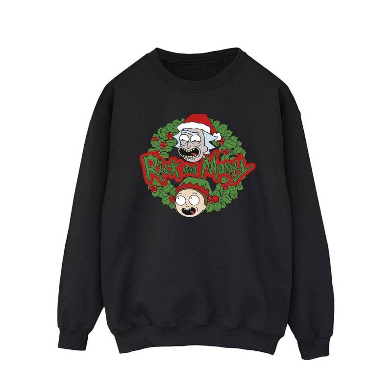 Christmas Wreath Sweatshirt Herren Schwarz XXL von Rick And Morty