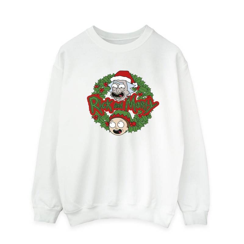 Christmas Wreath Sweatshirt Herren Weiss L von Rick And Morty