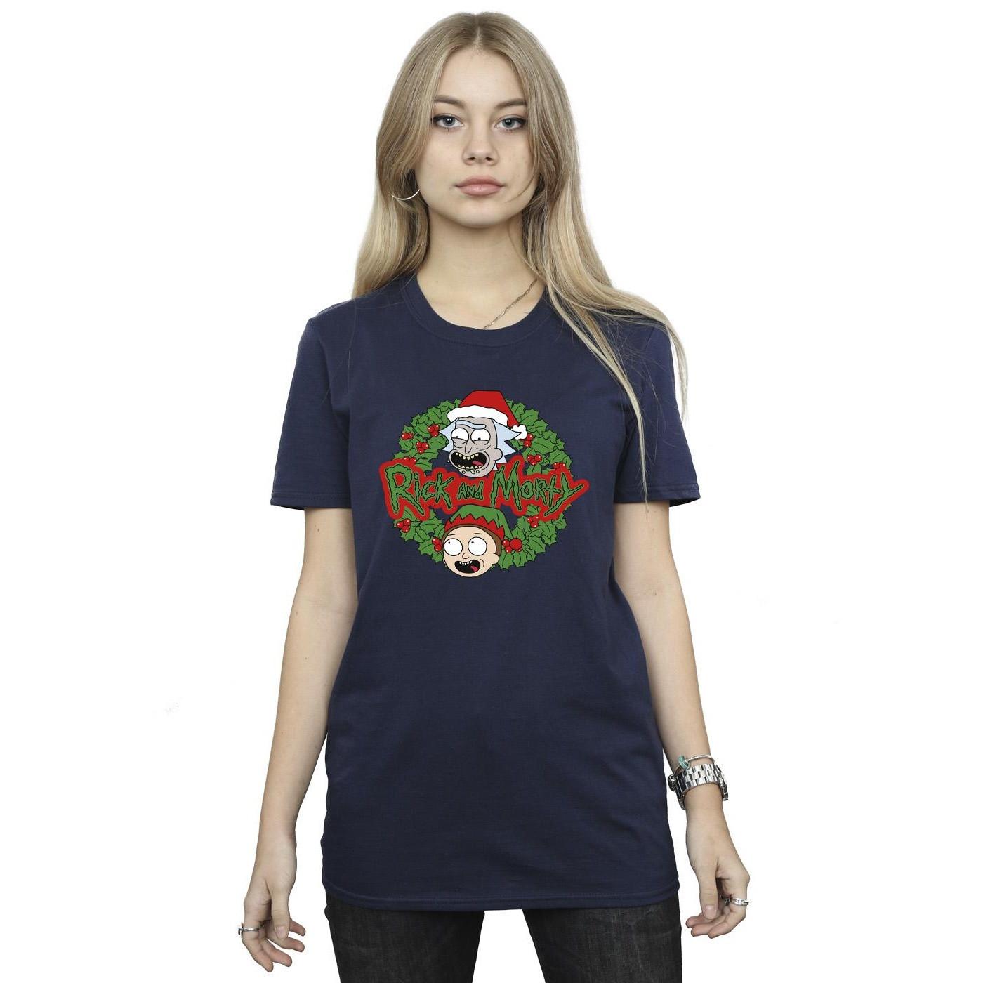 Christmas Wreath Tshirt Damen Marine 3XL von Rick And Morty