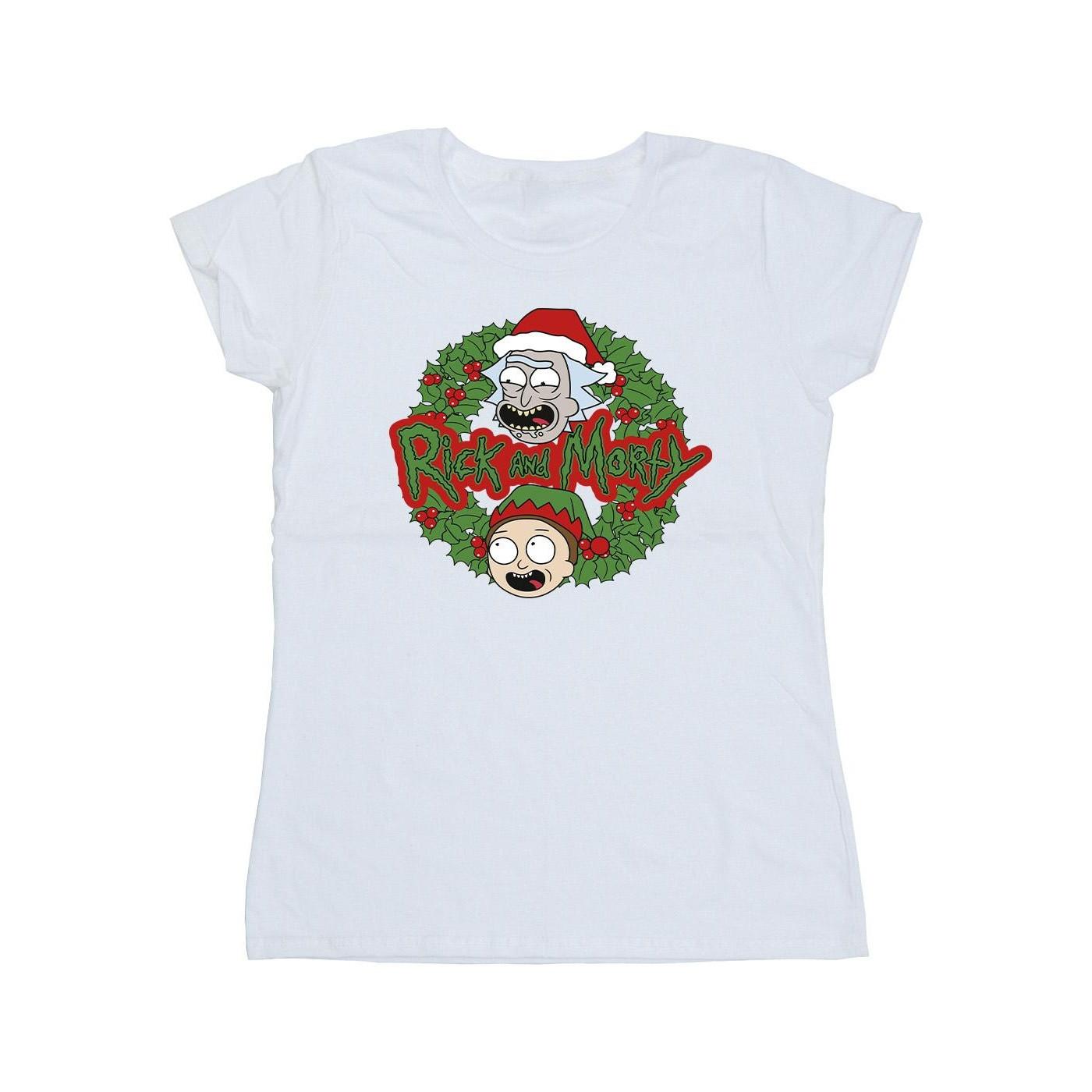 Christmas Wreath Tshirt Damen Weiss XL von Rick And Morty