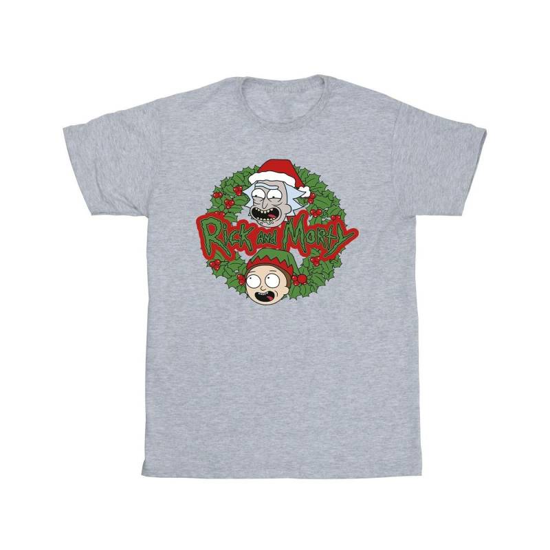 Christmas Wreath Tshirt Herren Grau 5XL von Rick And Morty