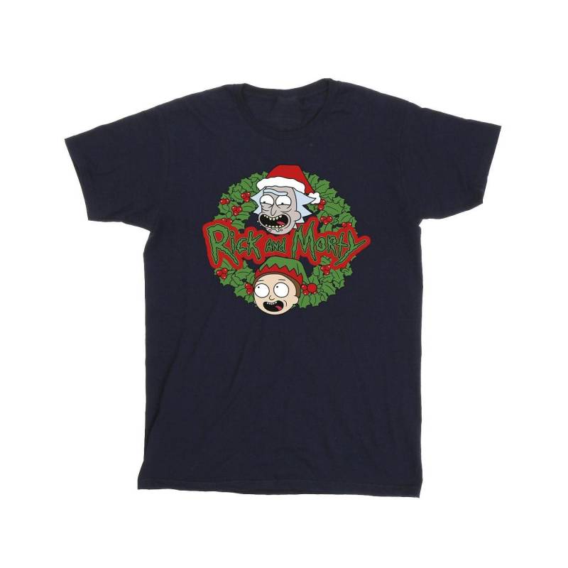 Christmas Wreath Tshirt Herren Marine 3XL von Rick And Morty