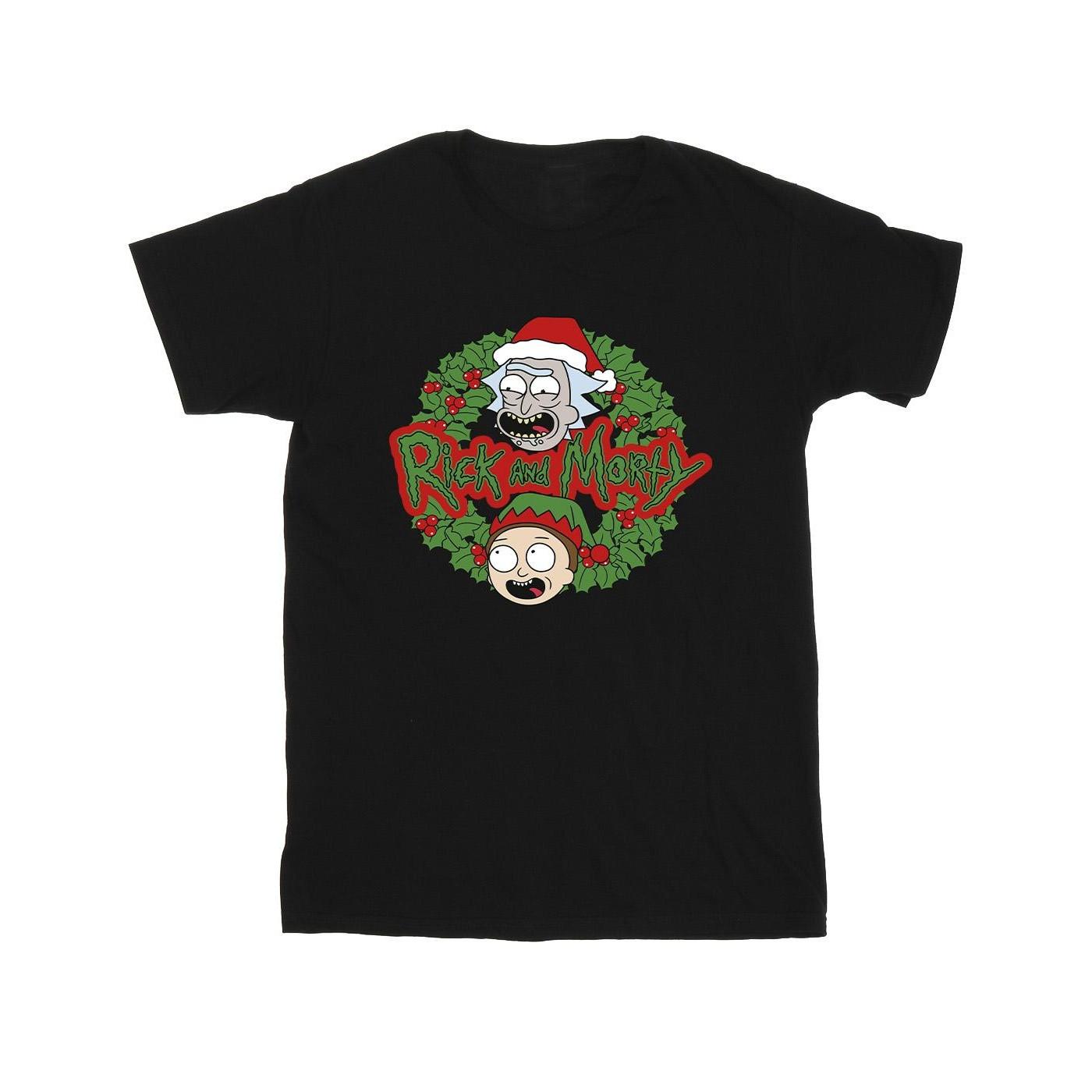 Christmas Wreath Tshirt Herren Schwarz 3XL von Rick And Morty