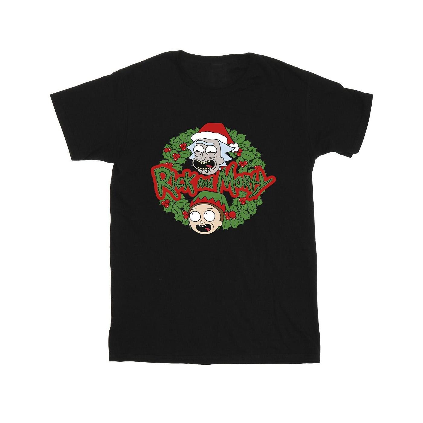 Christmas Wreath Tshirt Herren Schwarz 4XL von Rick And Morty