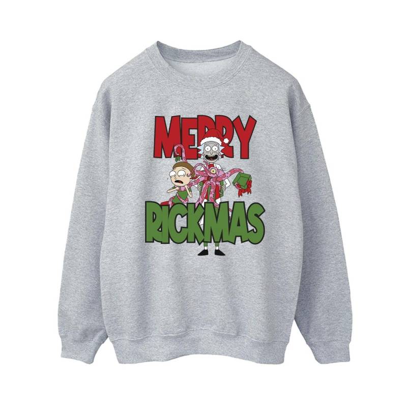 Rick And Morty - Merry Rickmas Sweatshirt, für Damen, Grau, Größe L von Rick And Morty