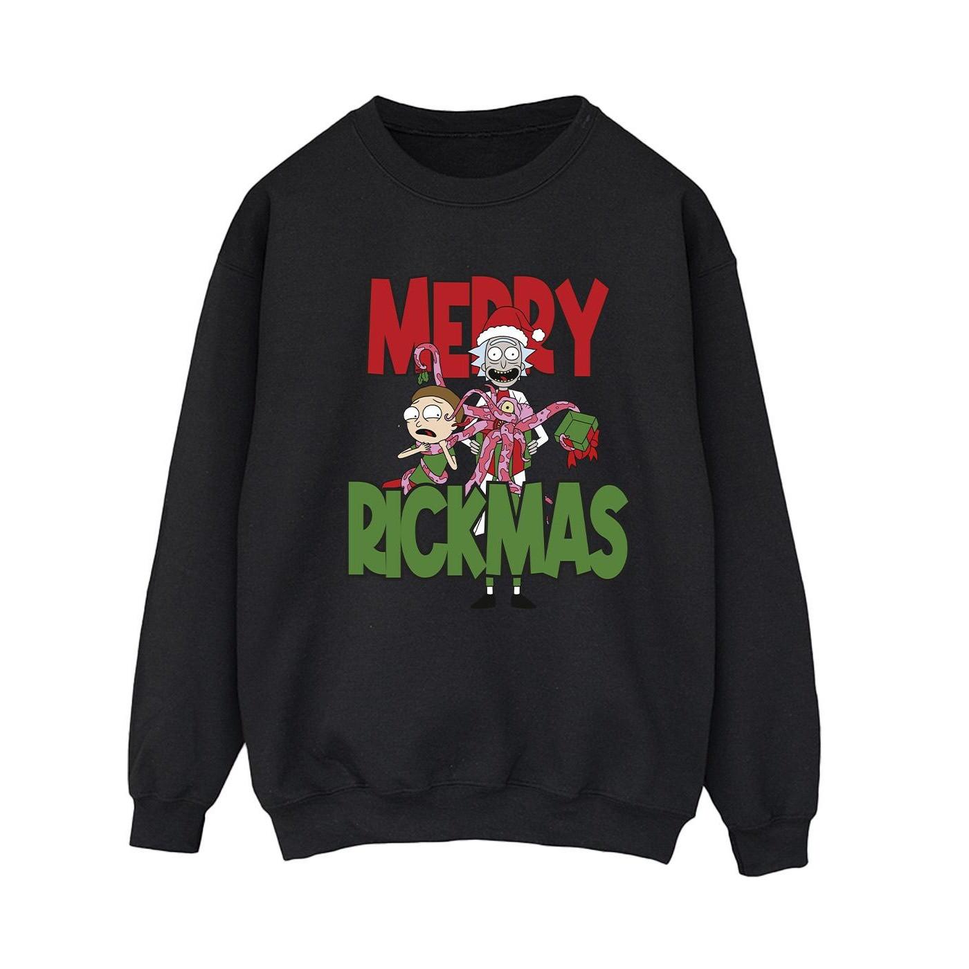 Merry Rickmas Sweatshirt Damen Schwarz XXL von Rick And Morty