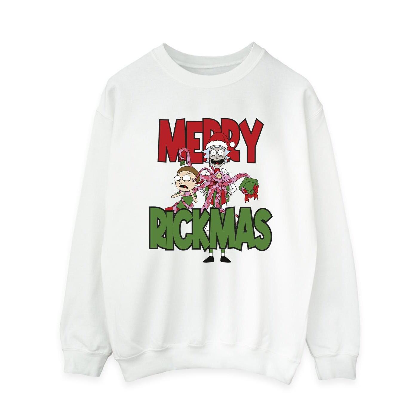 Merry Rickmas Sweatshirt Damen Weiss S von Rick And Morty