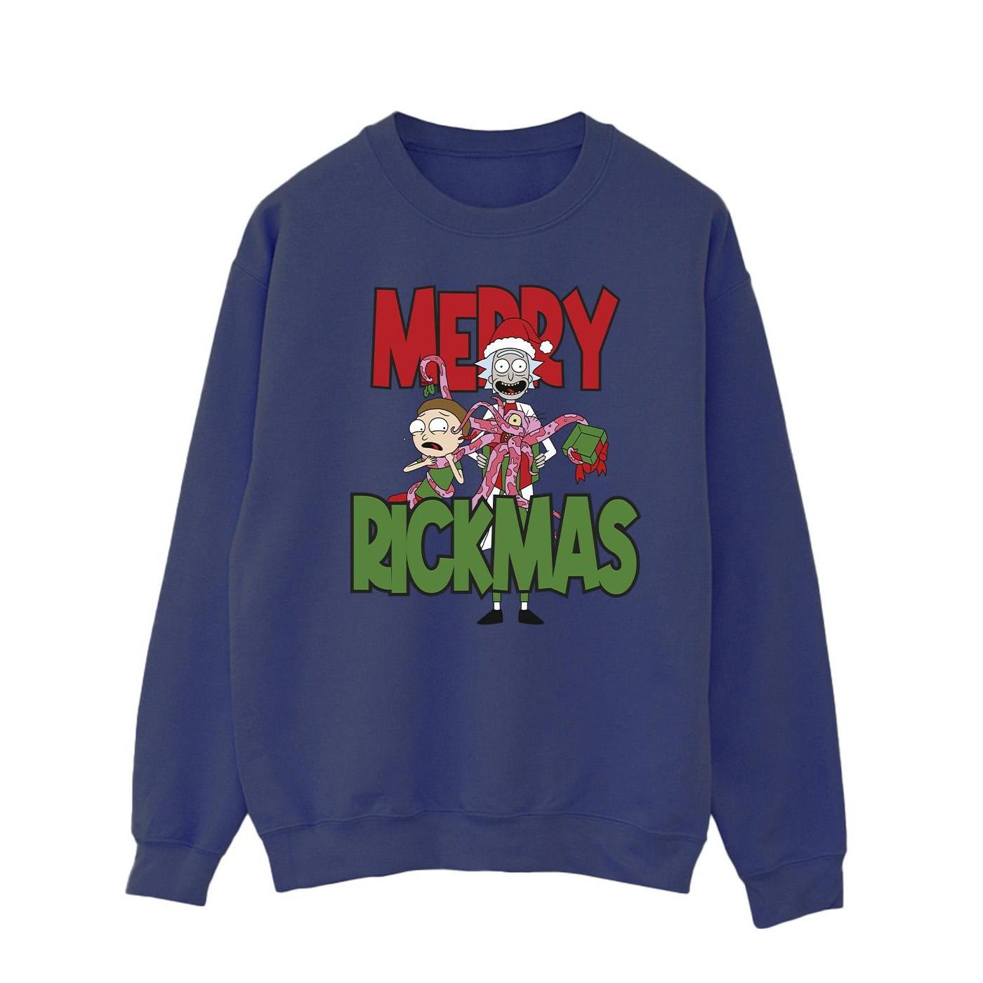 Merry Rickmas Sweatshirt Herren Marine 4XL von Rick And Morty