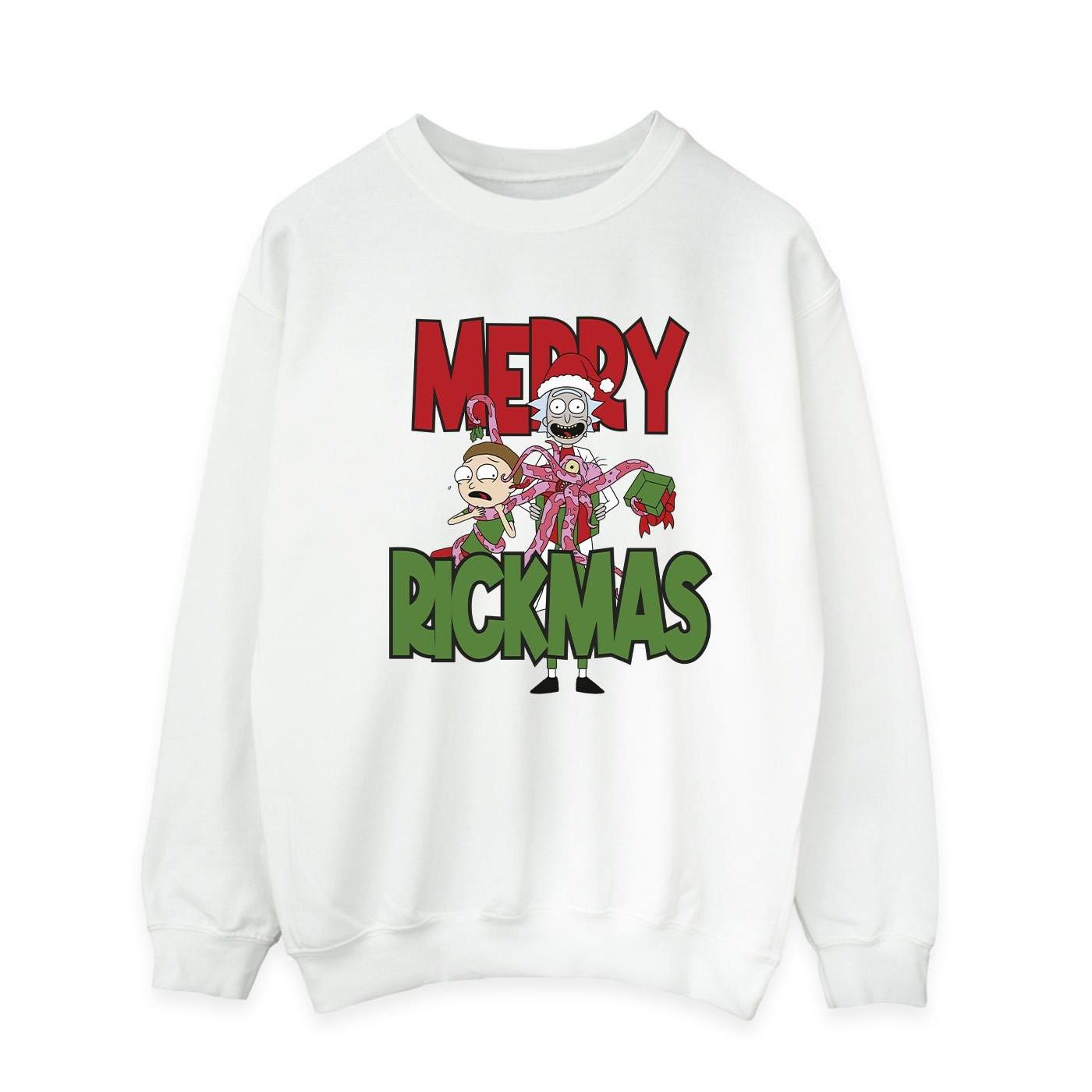 Merry Rickmas Sweatshirt Herren Weiss L von Rick And Morty