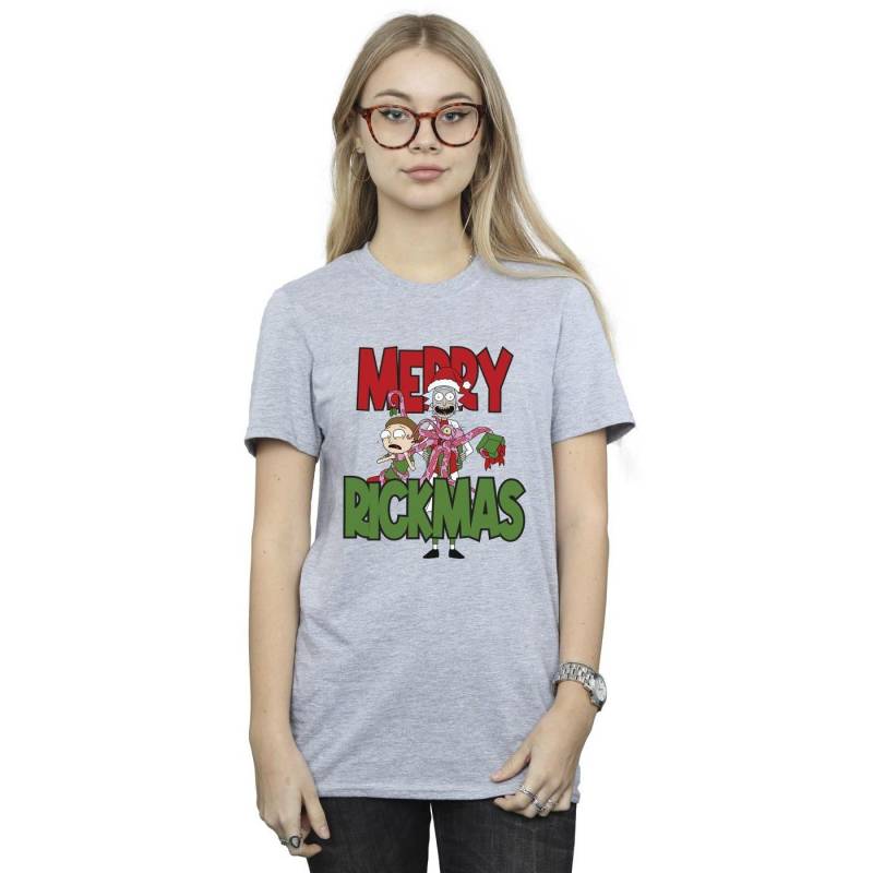 Merry Rickmas Tshirt Damen Grau M von Rick And Morty