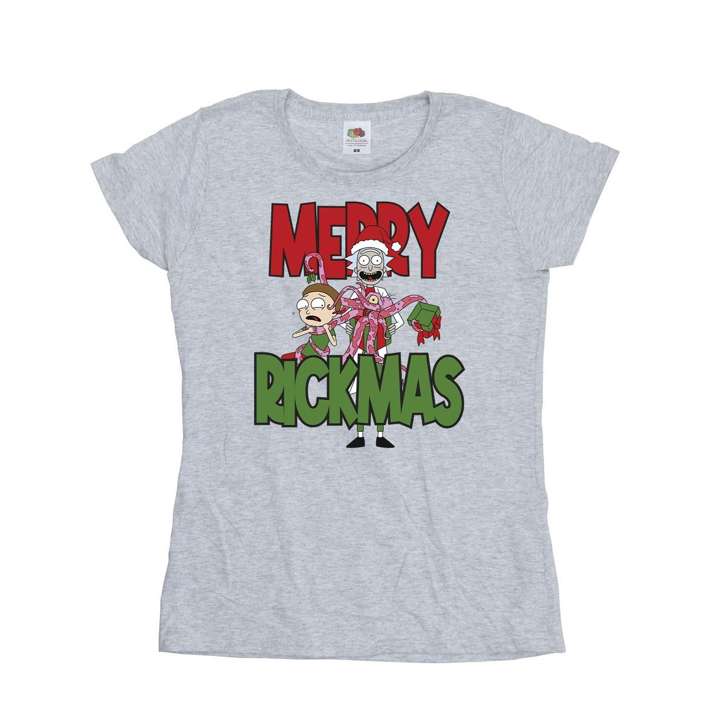 Merry Rickmas Tshirt Damen Grau M von Rick And Morty
