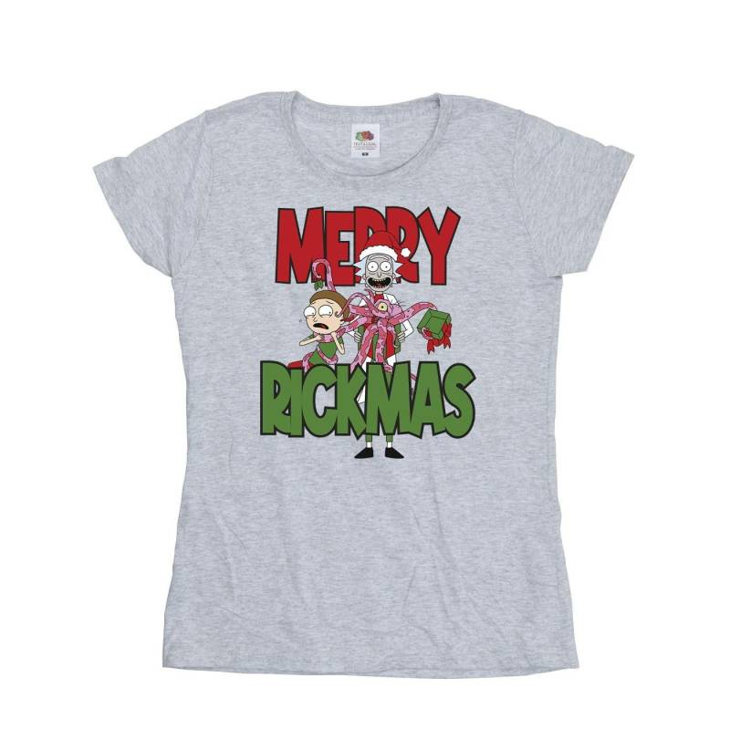 Merry Rickmas Tshirt Damen Grau M von Rick And Morty