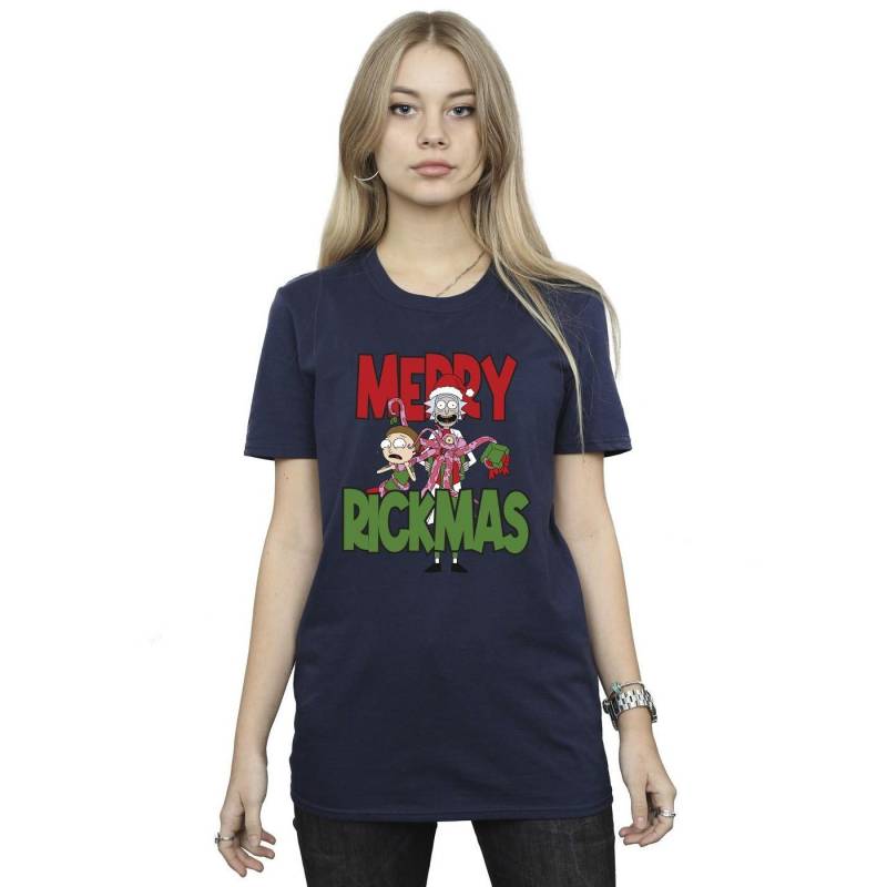 Merry Rickmas Tshirt Damen Marine L von Rick And Morty