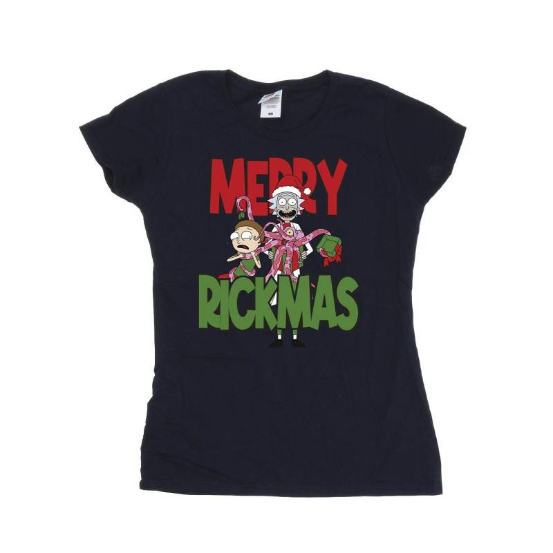 Merry Rickmas Tshirt Damen Marine XL von Rick And Morty