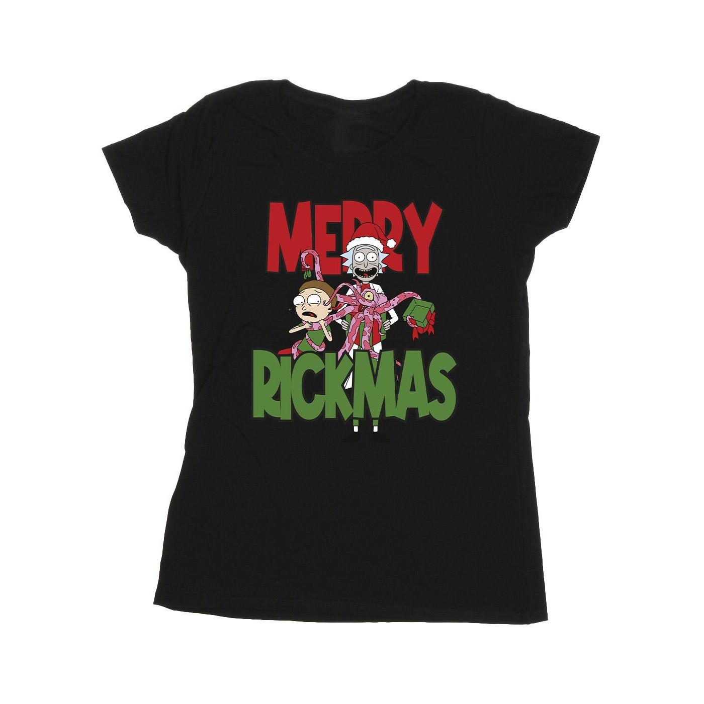 Merry Rickmas Tshirt Damen Schwarz L von Rick And Morty