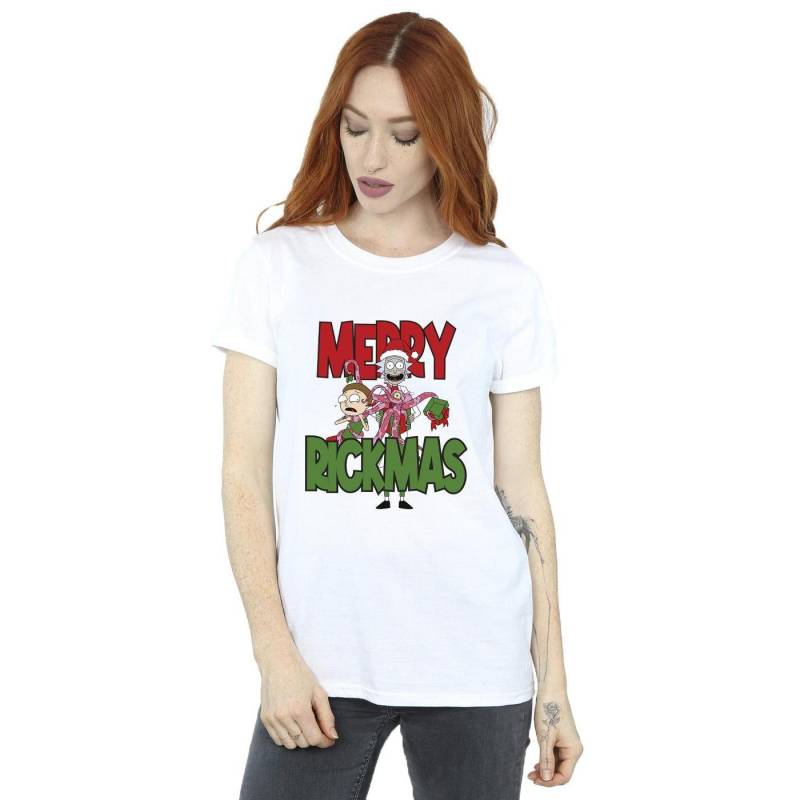 Merry Rickmas Tshirt Damen Weiss 3XL von Rick And Morty