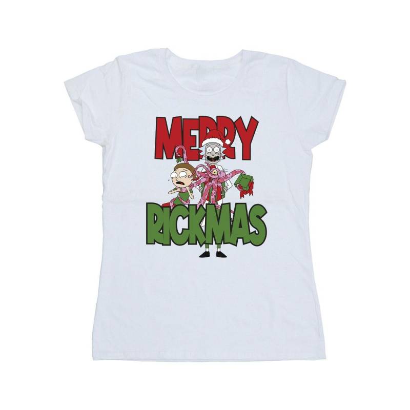 Merry Rickmas Tshirt Damen Weiss L von Rick And Morty