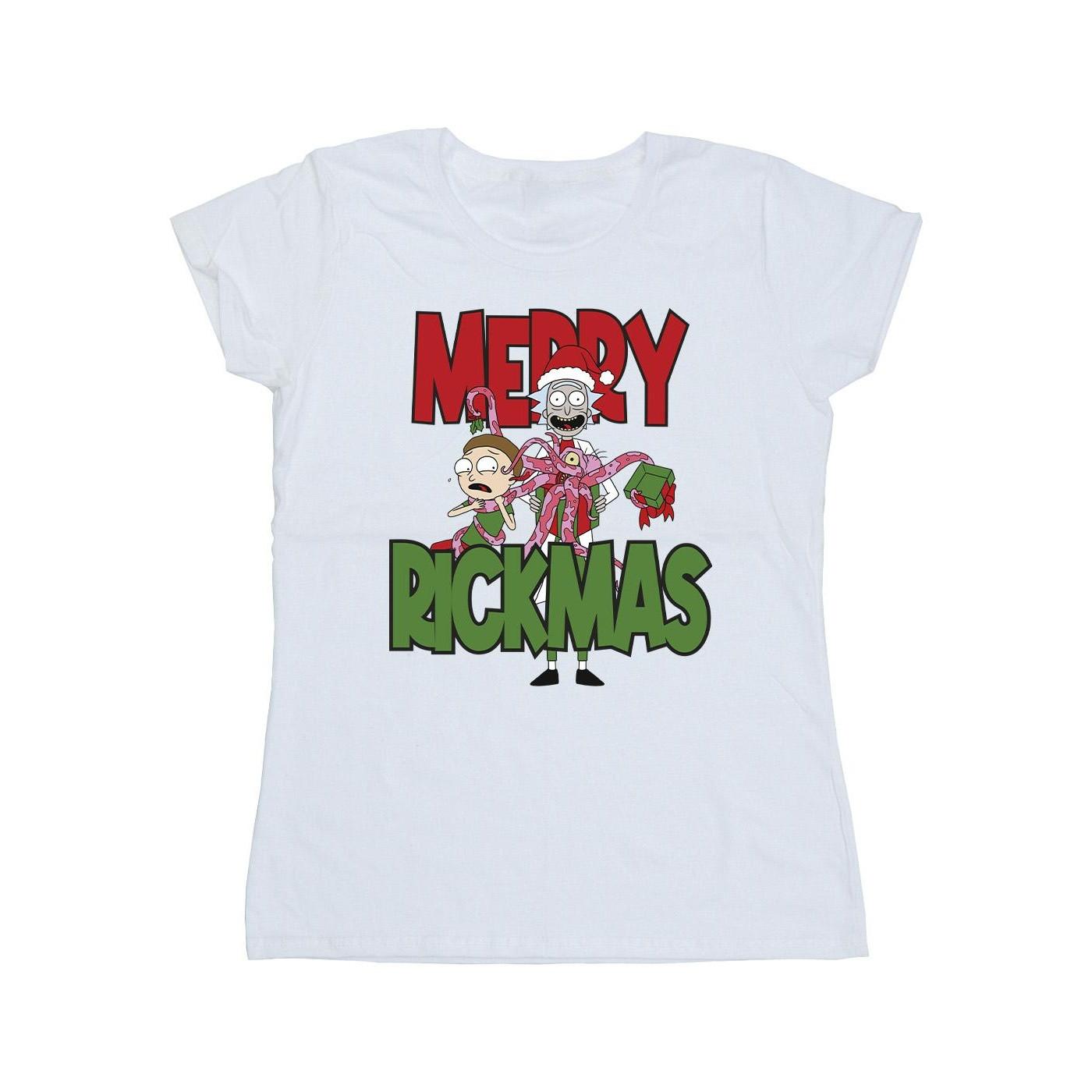 Merry Rickmas Tshirt Damen Weiss M von Rick And Morty