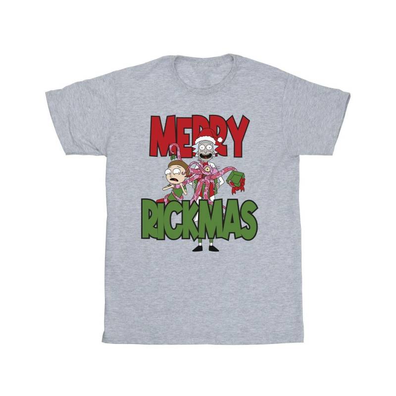 Merry Rickmas Tshirt Herren Grau 3XL von Rick And Morty