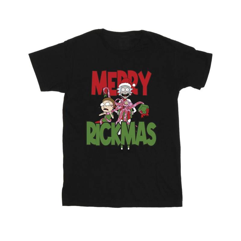 Merry Rickmas Tshirt Herren Schwarz 3XL von Rick And Morty