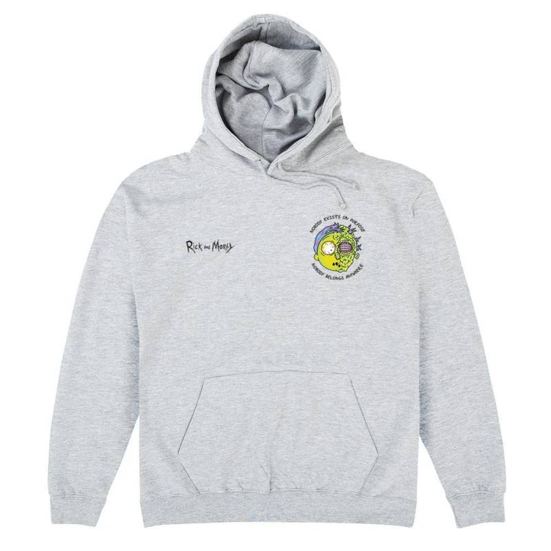 Nobody Exists Kapuzenpullover Herren Grau S von Rick And Morty